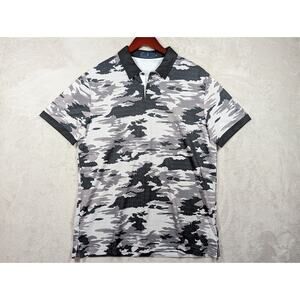 Extracurricular Shirt Mens Medium Performance Golf Polo Gray Black White Camo